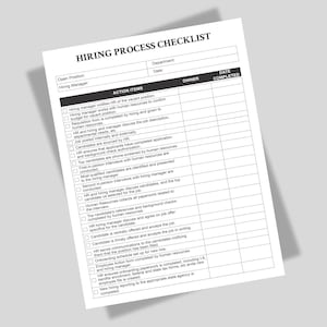 Hiring Process Checklist Template: Editable HR Onboarding (PDF & Word)