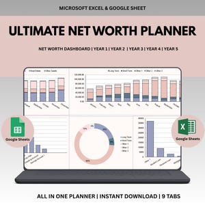 Ultimate Net Worth Planner | Wealth and Financial Tracker for Google Sheets & Excel