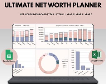 Ultimate Net Worth Planner | Wealth and Financial Tracker for Google Sheets & Excel