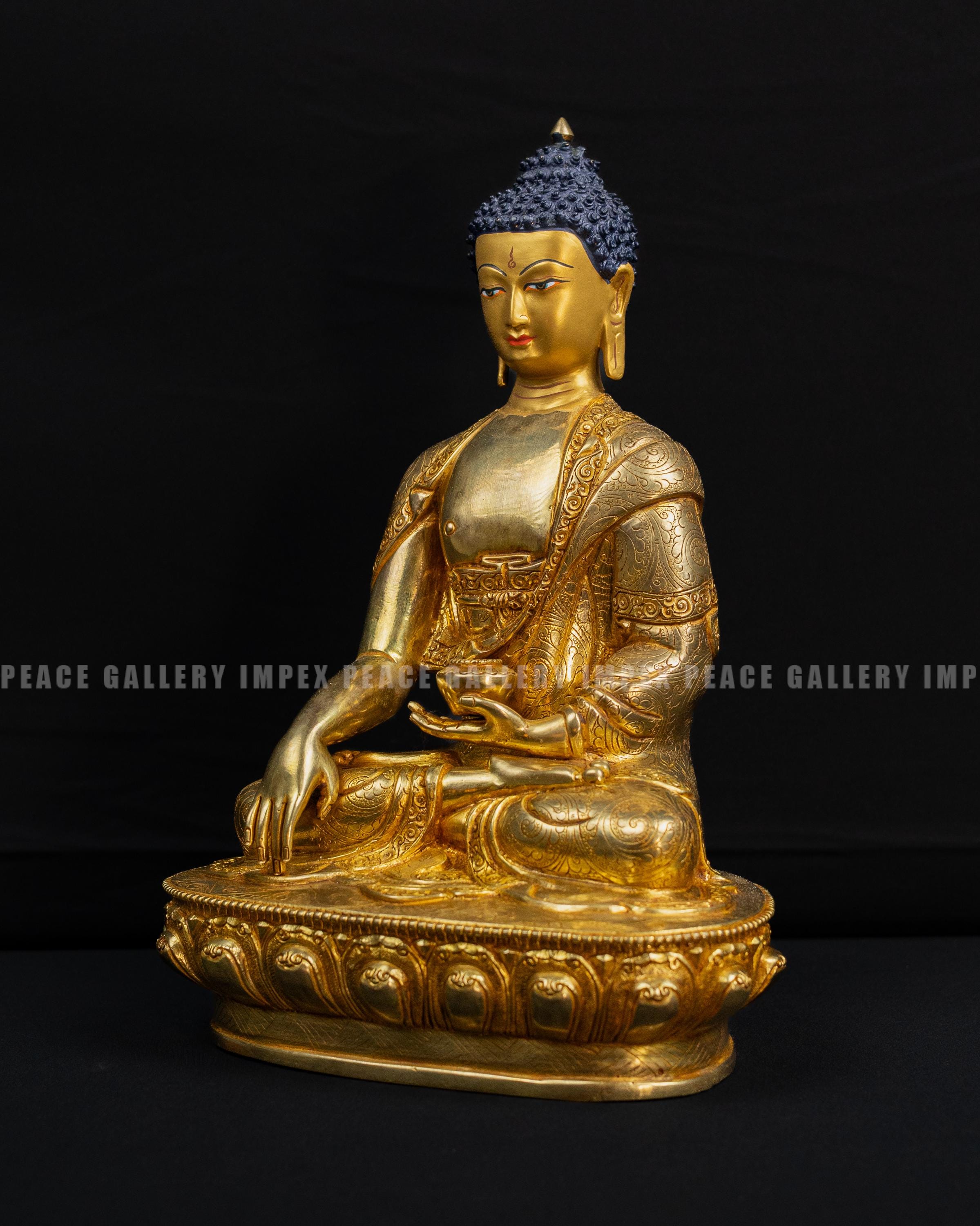 金箔を施した釈迦牟尼仏像 - チベットの祭壇装飾 - Etsy 日本