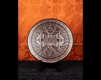 中国製の額入り磁器製仏教寺院額、観音菩薩二連画 - Etsy 日本