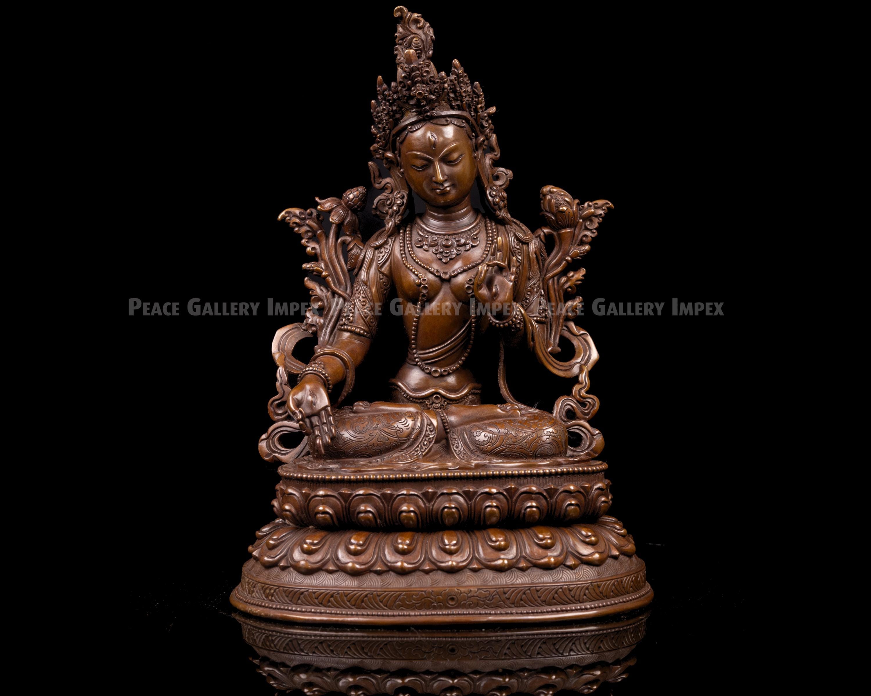 銅製の白ターラ像：チベット仏教の神 - Etsy 日本