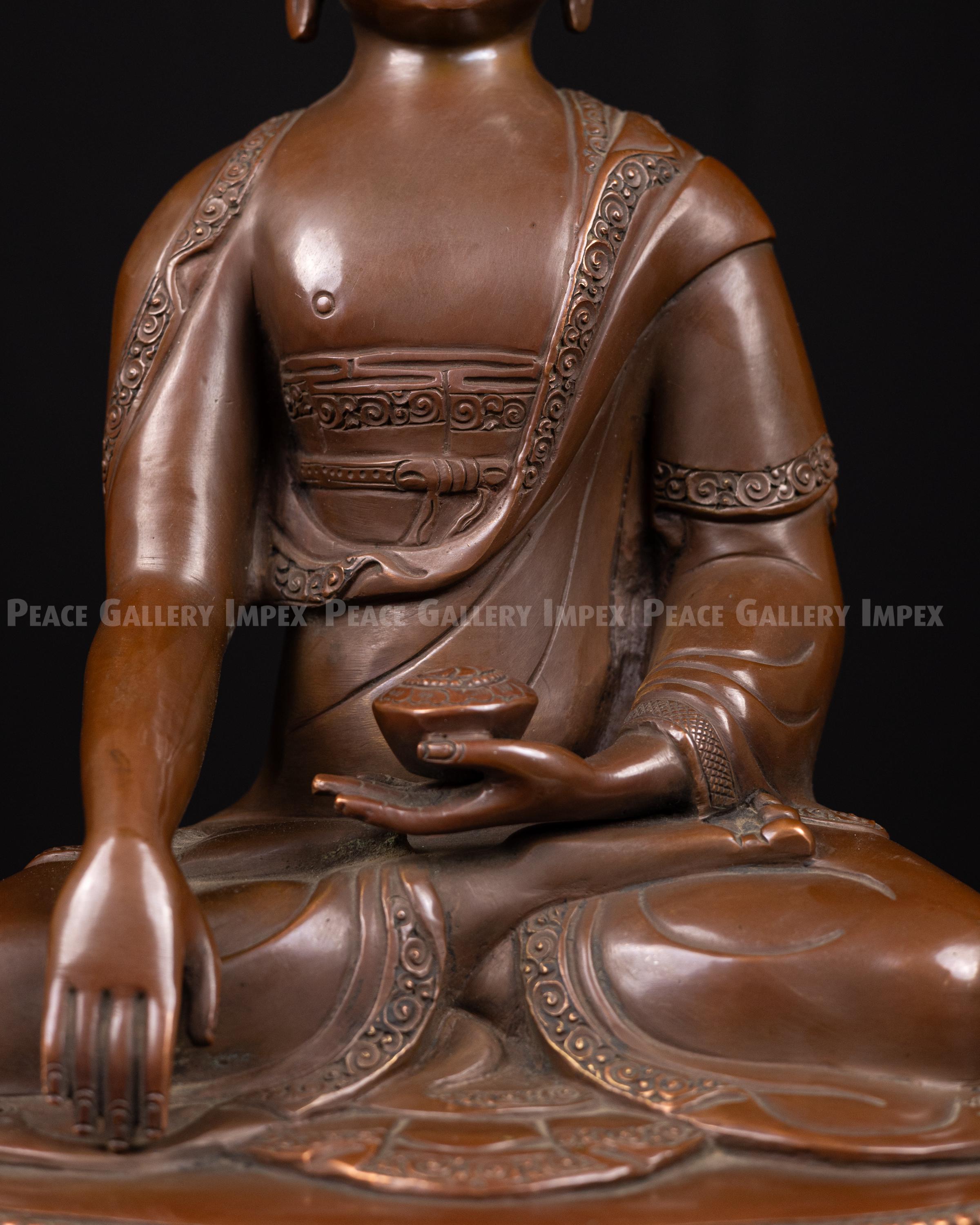 仏教美術　桧彫刻　釈迦如来座像　仏像　蓮華台　C　8870 桧木仏像 上彫り 丸台座 座釈迦 【曹洞宗・臨済宗・禅宗】 | 本尊・脇