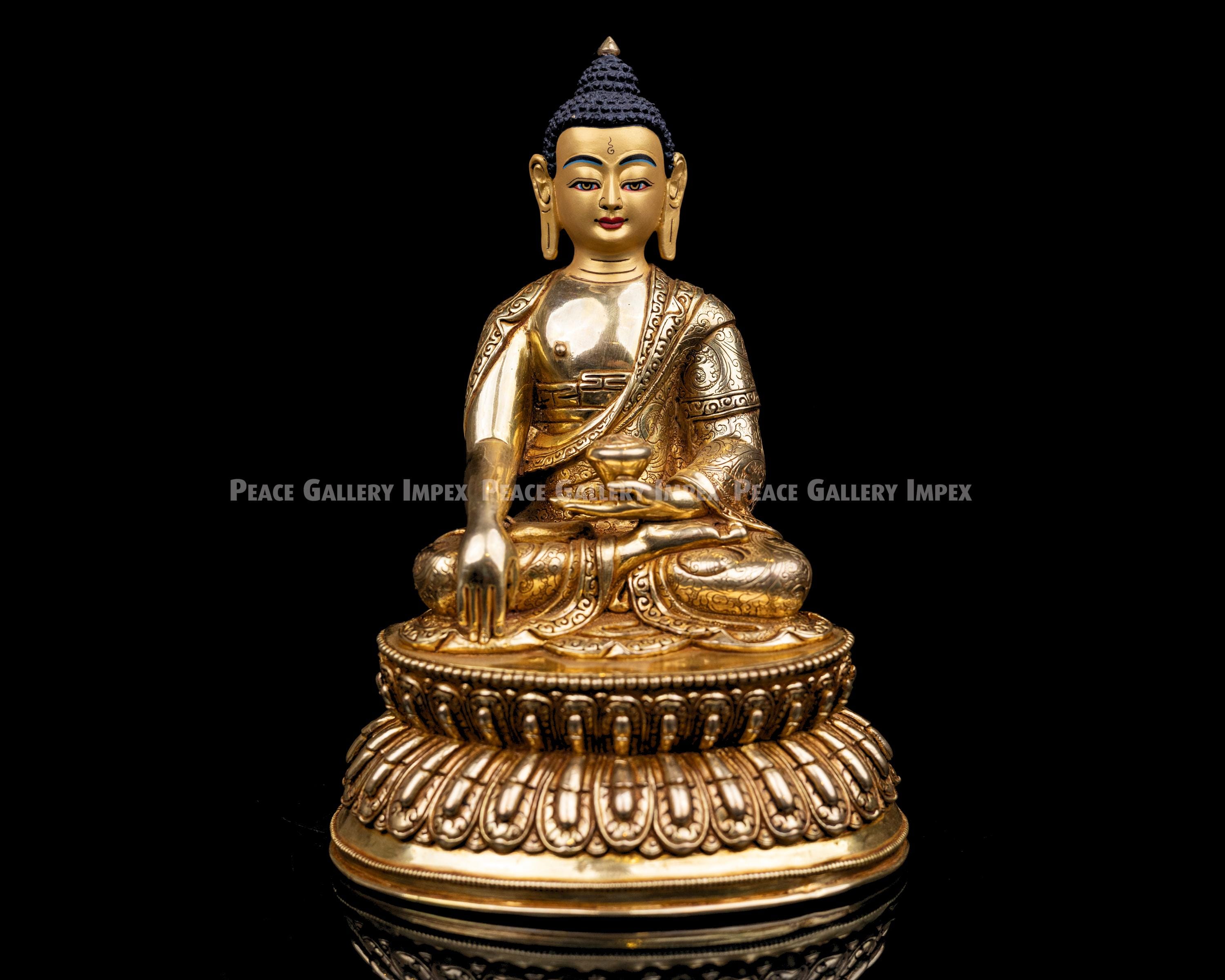 純銅　仏像「釈迦牟尼仏」 金鍍金銅釈迦牟尼仏像 - Etsy 日本