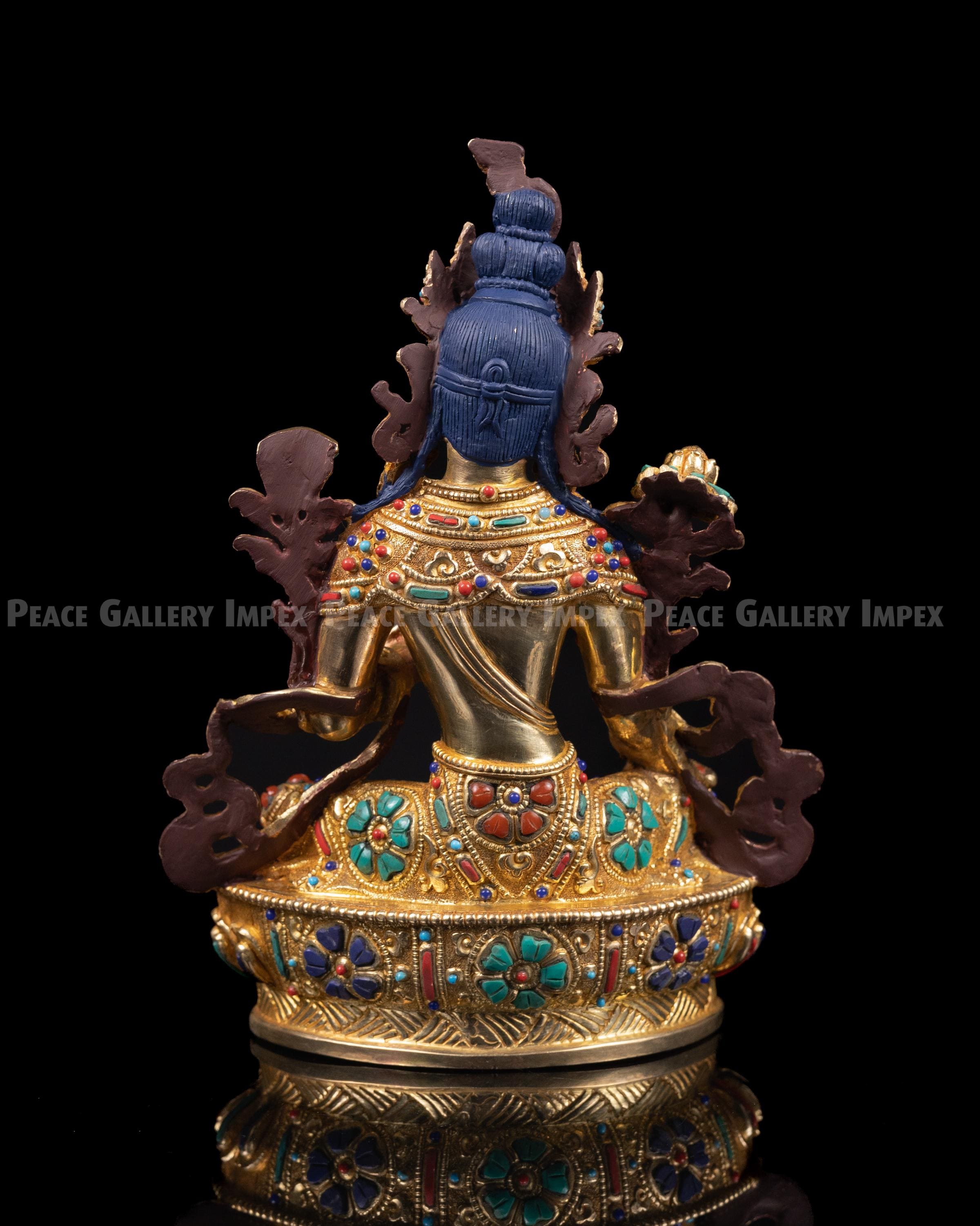 金銅製緑ターラ像：チベット仏教の菩薩 - Etsy 日本