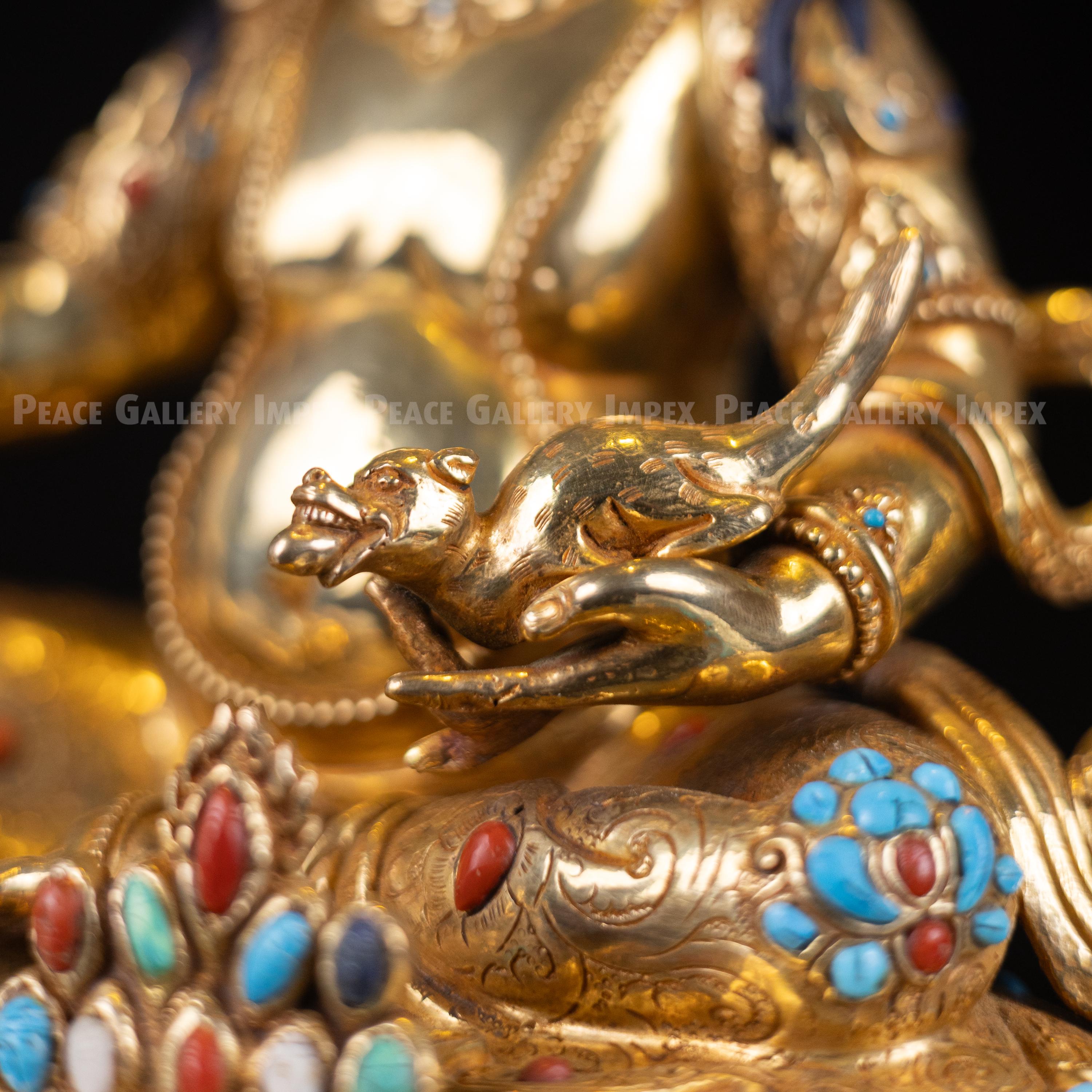 Dzambhala/kuber Statue: Golden Tibetan Buddhist Deity, Copper - Etsy