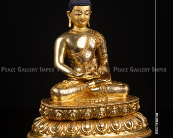Gold-gilt Amitabha Buddha Statue: Tibetan Buddhist Art - Etsy