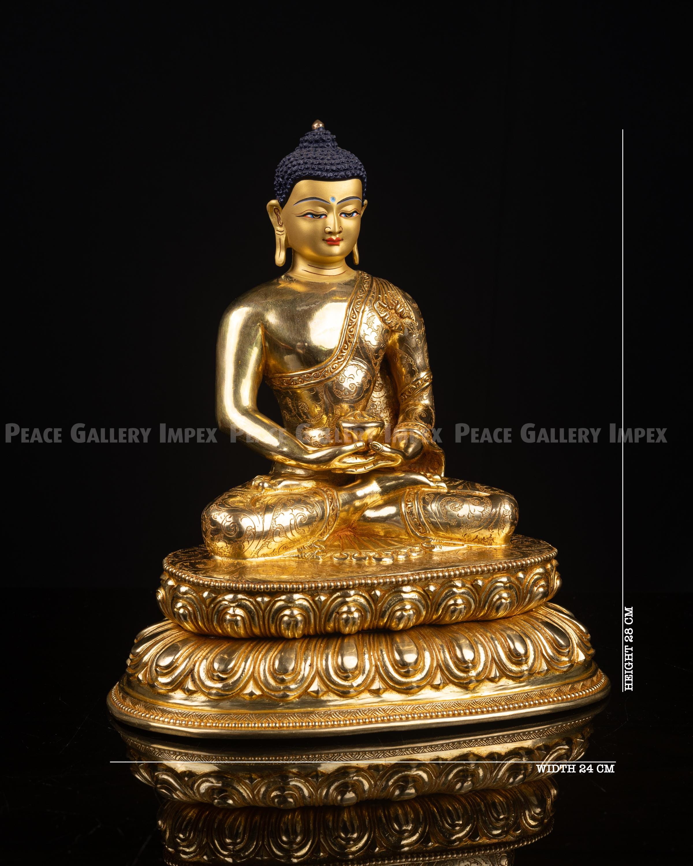 ブッダ像ー金張り  Buddha StatueーGold Ｐlated Gold-gilt Amitabha Buddha Statue: Tibetan Buddhist Art - Etsy