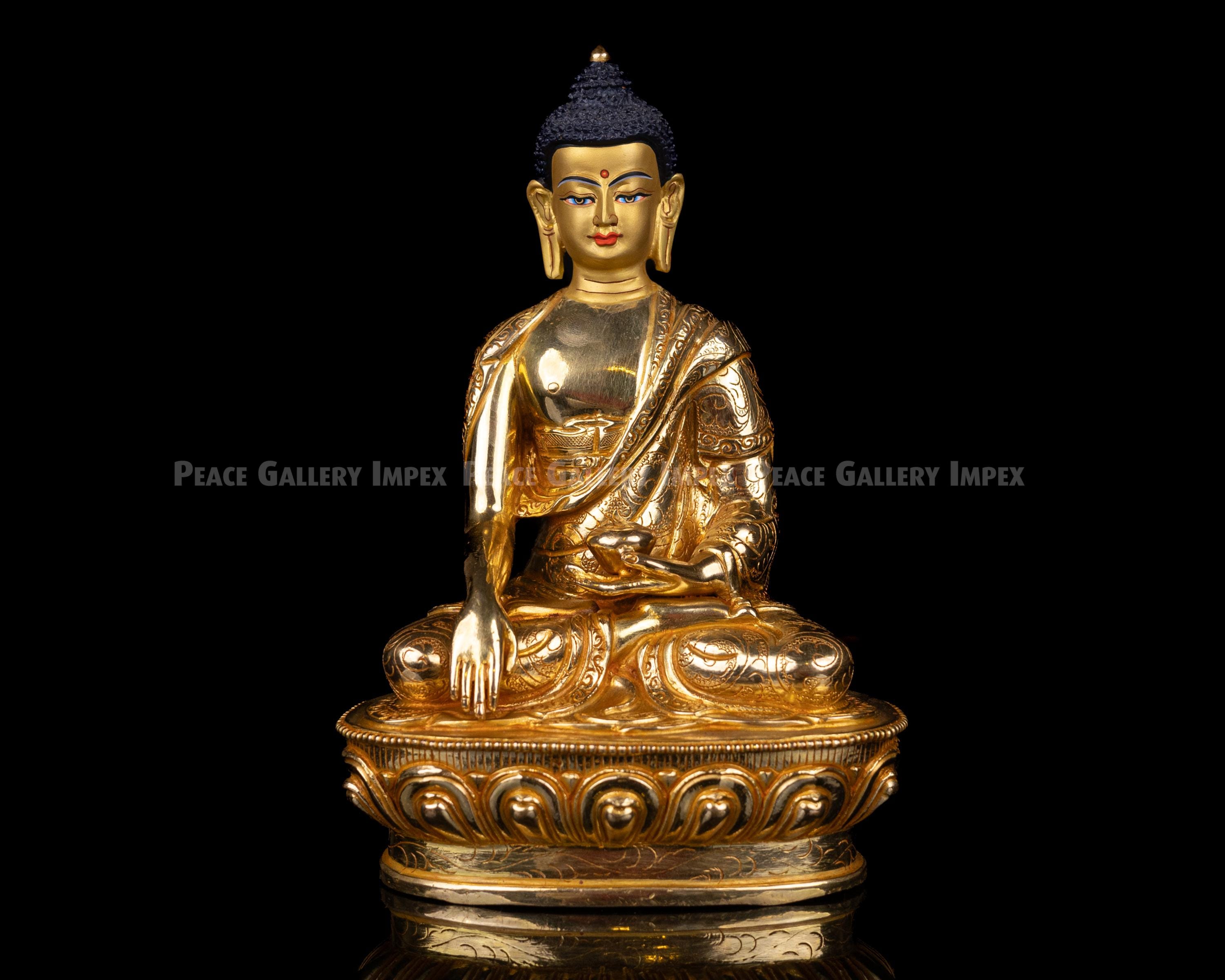 Gilded Shakyamuni Buddha Statue: Copper Brass Abhaya Mudra - Etsy