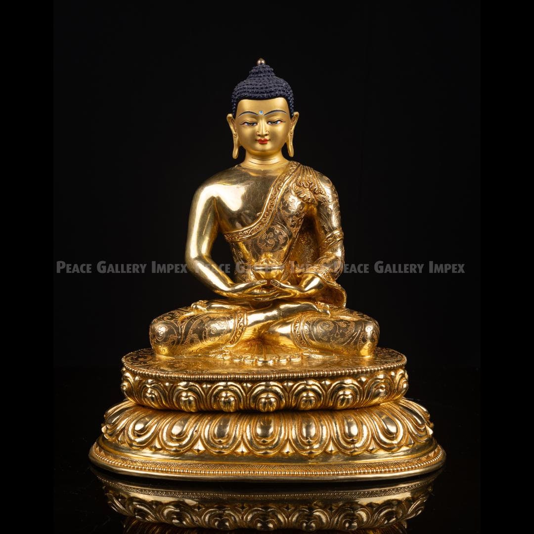 Gold-gilt Amitabha Buddha Statue: Tibetan Buddhist Art - Etsy
