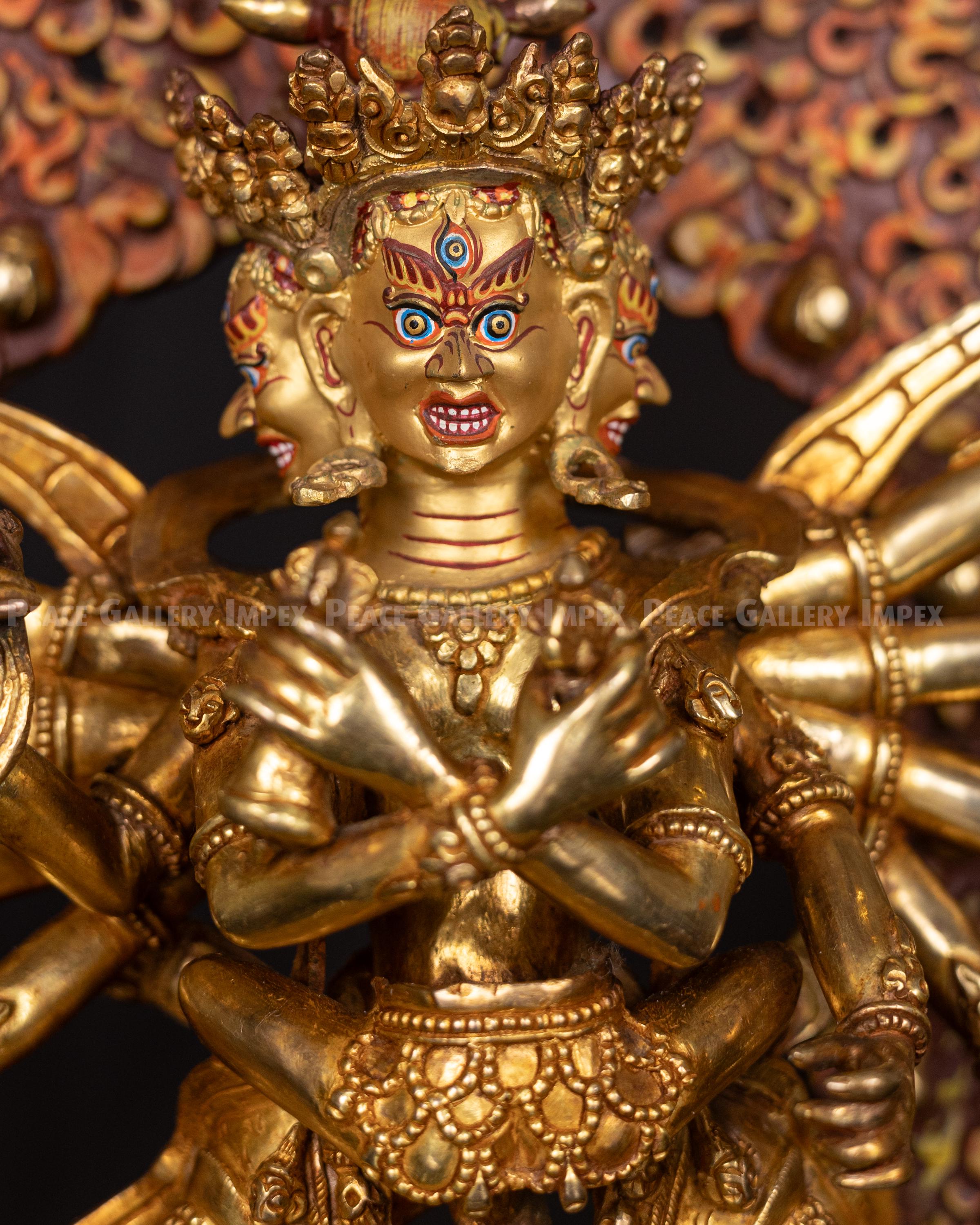 金鍍金のチャクラサンヴァラ像：チベット仏教美術 - Etsy 日本