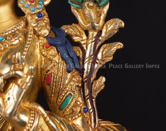 金銅製緑ターラ像：チベット仏教の菩薩 - Etsy 日本
