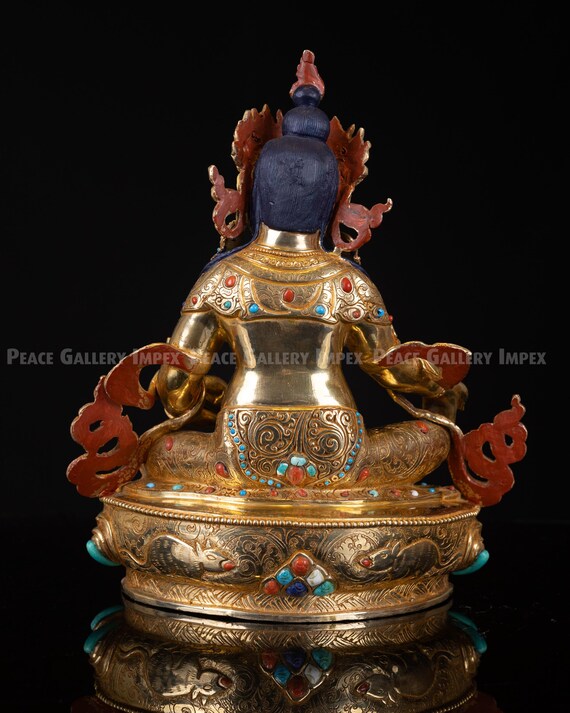 Dzambhala/kuber Statue: Golden Tibetan Buddhist Deity, Copper - Etsy