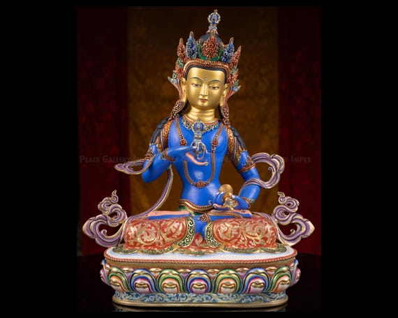 チベット仏教 金剛薩埵 仏教美術 古銅製 仏像 金メッキ銅製金剛薩埵像：チベット仏教美術 - Etsy 日本