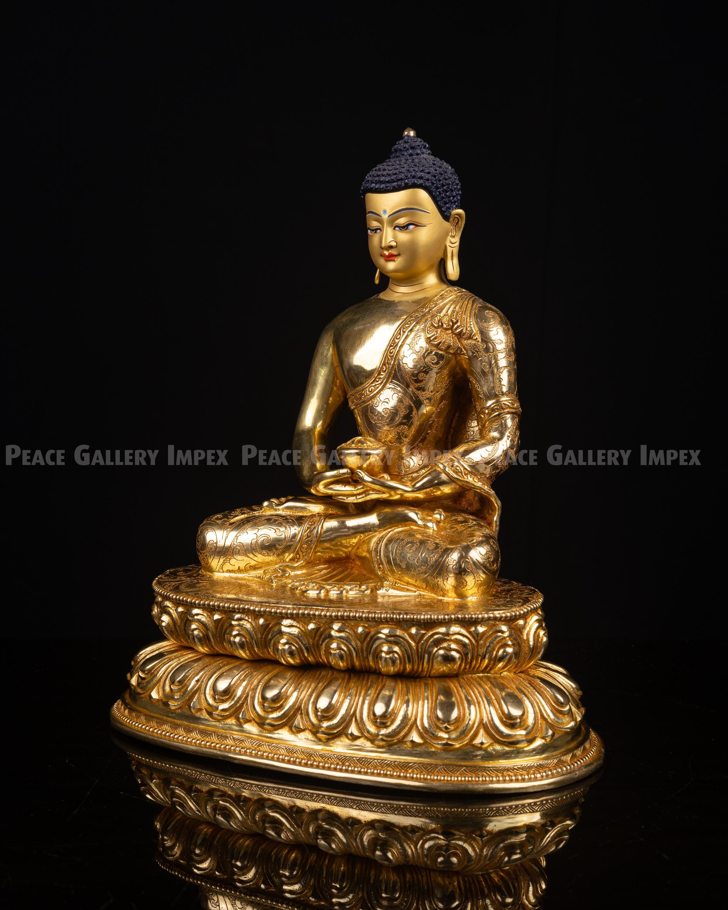 Gold-gilt Amitabha Buddha Statue: Tibetan Buddhist Art - Etsy