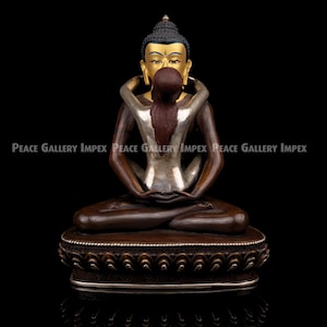 Samantabhadra Statue: Copper Oxide Bronze Buddhist Deity