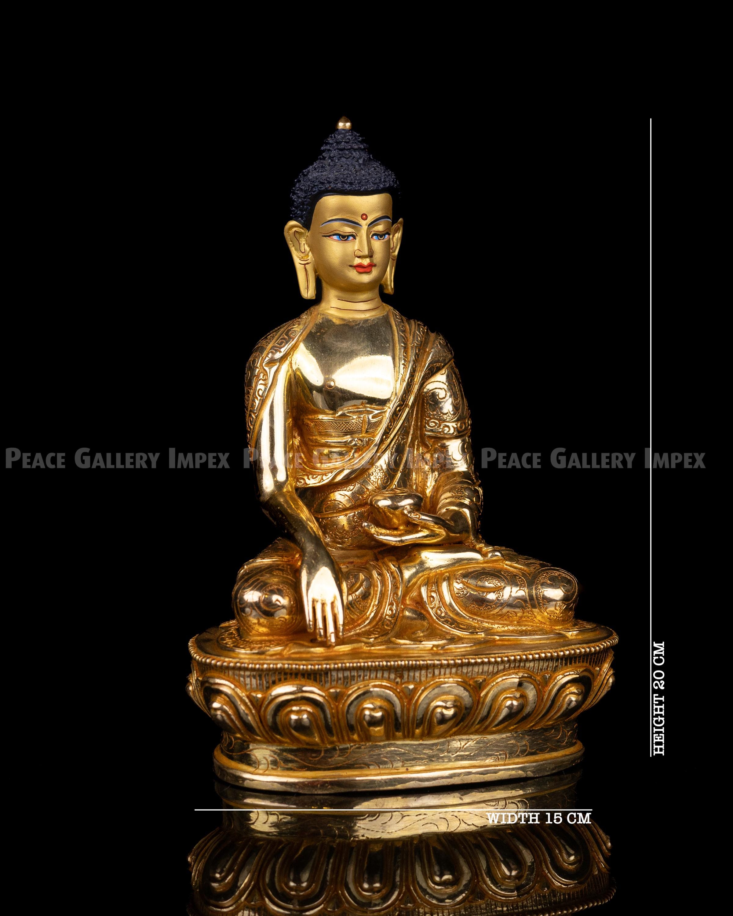 Gilded Shakyamuni Buddha Statue: Copper Brass Abhaya Mudra - Etsy