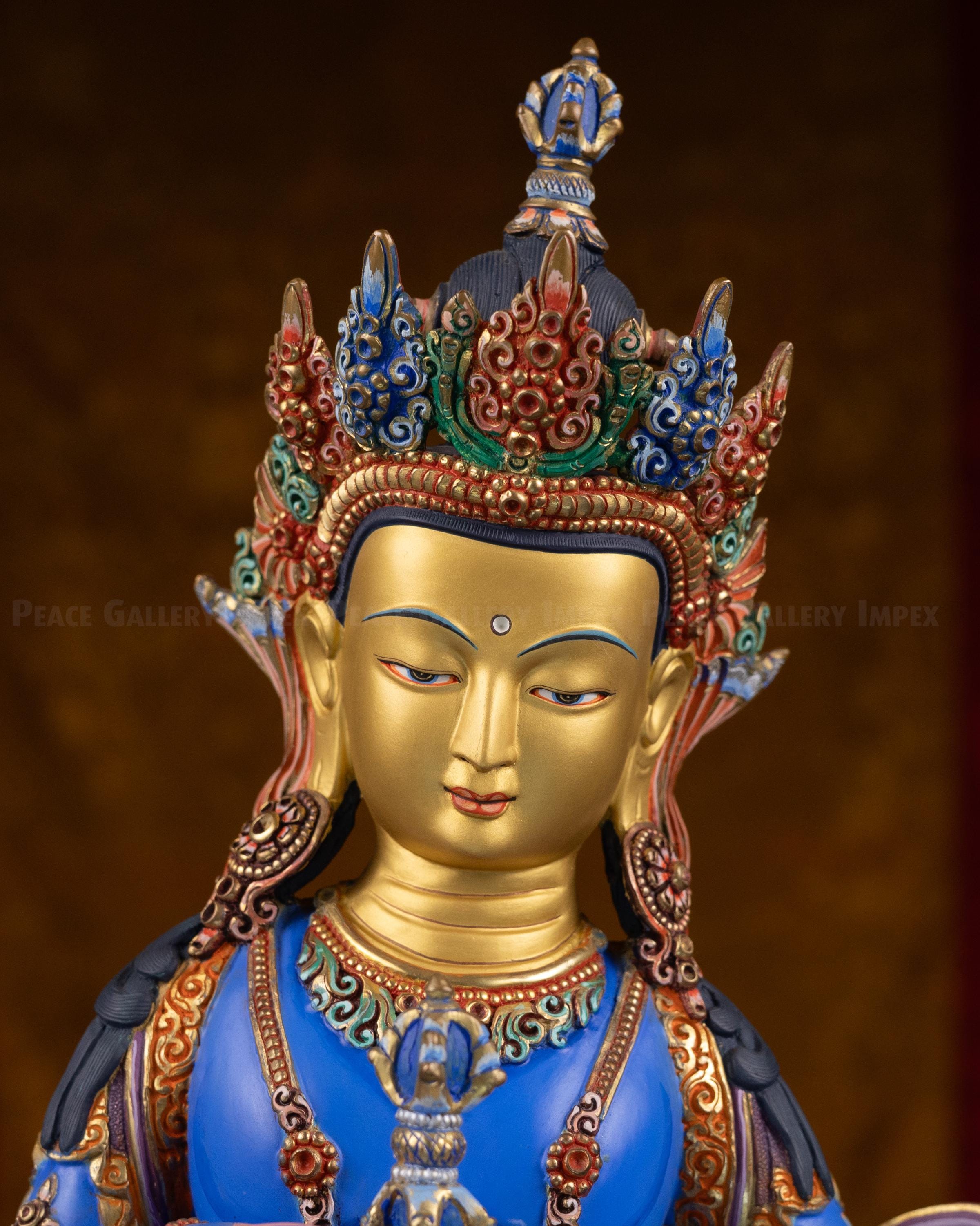 金メッキ銅製金剛薩埵像：チベット仏教美術 - Etsy 日本