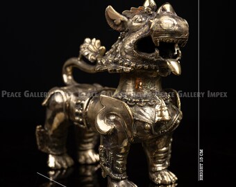 Brass Singha Leogryph Sculpture: Intricate Metal Art - Etsy