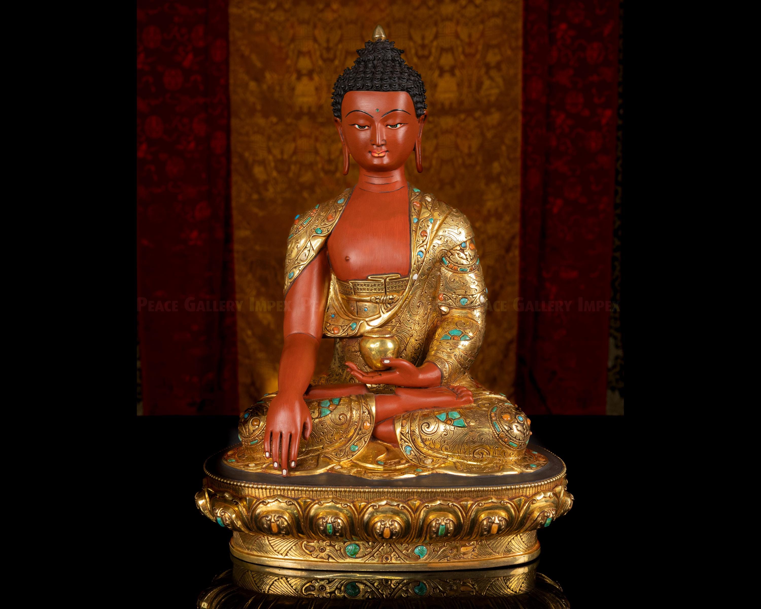 Gold Plated Copper Shakyamuni Buddha Statue: Himalayan Art - Etsy