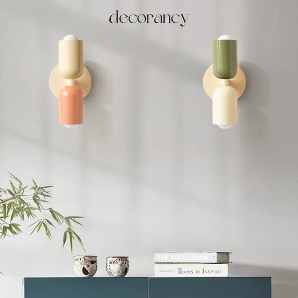 Cream Dual LED Wall Lights - Modern Minimalist Indoor Lighting Fixture for Living Room, Bedroom, Bedside, Study - Elegant Nordic Decor
