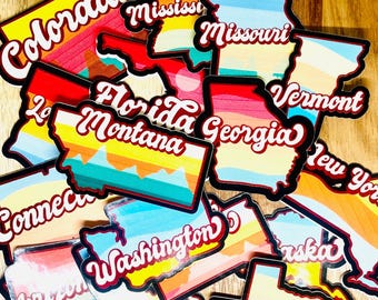 All 50 States With State Names - Planner Stickers - USA Stickers ...