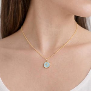 Dainty Enamel Gold Cross Minimalist Necklace, Women Stainless Steel Pendant Christian Jewelry Gift
