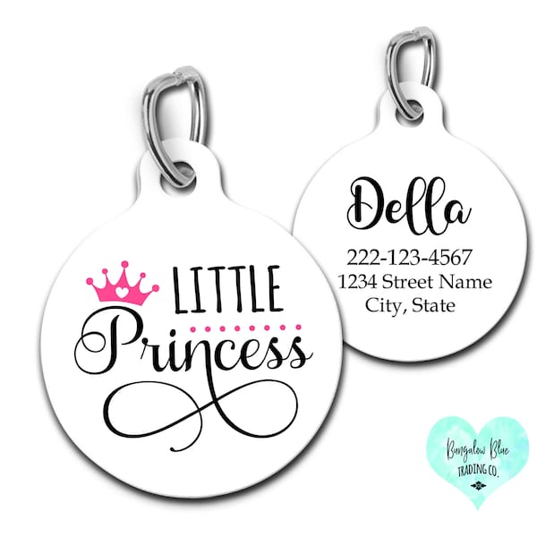 Princess Pet ID Tag, Little Princess Dog Tag, Diva Dog Gift