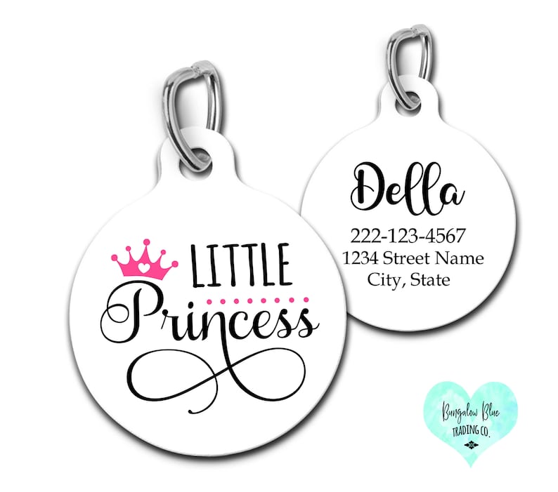 Princess Pet ID Tag, Little Princess Dog Tag, Diva Dog Gift image 1