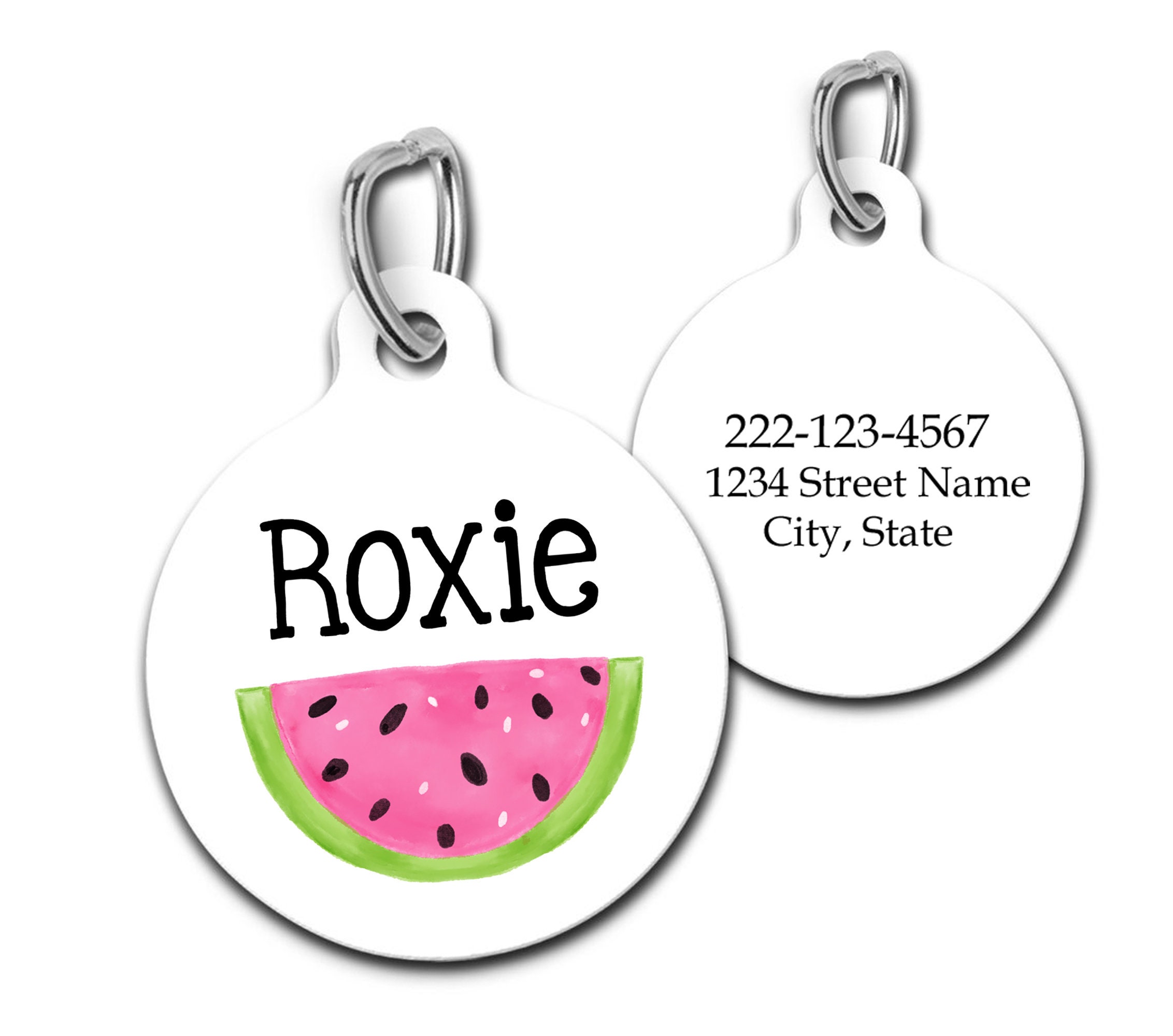 Pink Watermelon Pet ID Tag Summer Pet Tag for Cats and Dogs Etsy