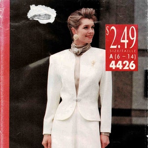 1980s Misses Above Hip Jacket and Flared Skirt Butterick See & Sew 4426 Vintage Sewing Pattern Size 6 8 10 12 14 UNCUT image 1