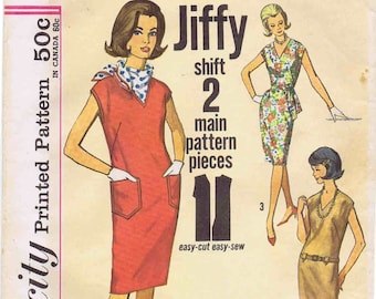 1960s Teens Shift Dress Simplicity 4958 Vintage Sewing Pattern