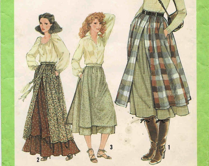 1970s Misses Layered Skirt in Two Lengths Simplicity 8751 Vintage ...