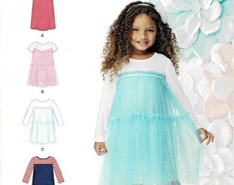 Girls Knit Dresses Simplicity 1209 Sewing Pattern Size 3 - 4 - 5 - 6 - 7 - 8 UNCUT