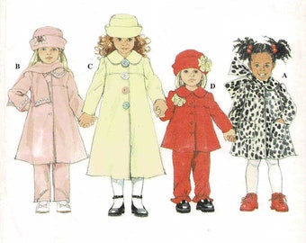 Little Girls Coat or Jacket Pants Hat Scarf Simplicity 8352 Vintage Sewing Pattern Size 2 - 3 - 4 UNCUT