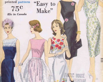 MOMSPatterns Vintage Sewing Patterns - Vogue 7227 Vintage 60's Sewing  Pattern Mod Cocktail Party Dress Elegant Hostess Maxi Gown Fit & Flared  MARIBOU FEATHER TRIM Size 18