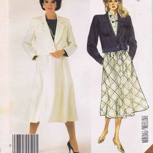 1980s Misses Short Notched Collar Jacket and Flared Skirt in Two Lengths McCalls 2357 Vintage Sewing Pattern UNCUT Different Sizes Available