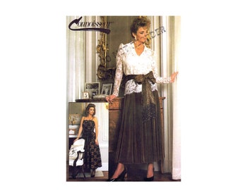1980s Misses Blouse Camisole Skirt Sash Connoisseur Simplicity 7163 Vintage Sewing Pattern Size 14 Bust 36 UNCUT