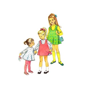 1960s Girls Slip-Dress and Jumper Simplicity 7788 Vintage Sewing Pattern Size 6 Breast 25 UNCUT
