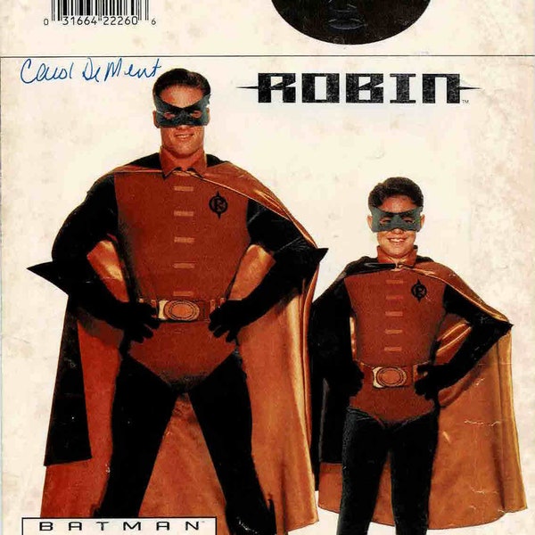 Butterick 4173 Boys Robin - Jumpsuit, Cape, Briefs Mask, Boots Costume Vintage Sewing Pattern Size 4 - 5 - 6 - 7 - 8 - 10 - 12 - 14 UNCUT