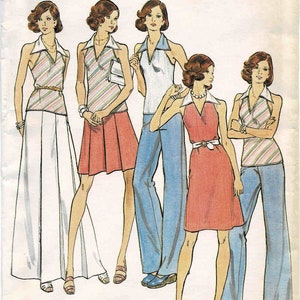 1970s Misses Dress, Top, Skirt and Pants Butterick 3684 Vintage Sewing ...