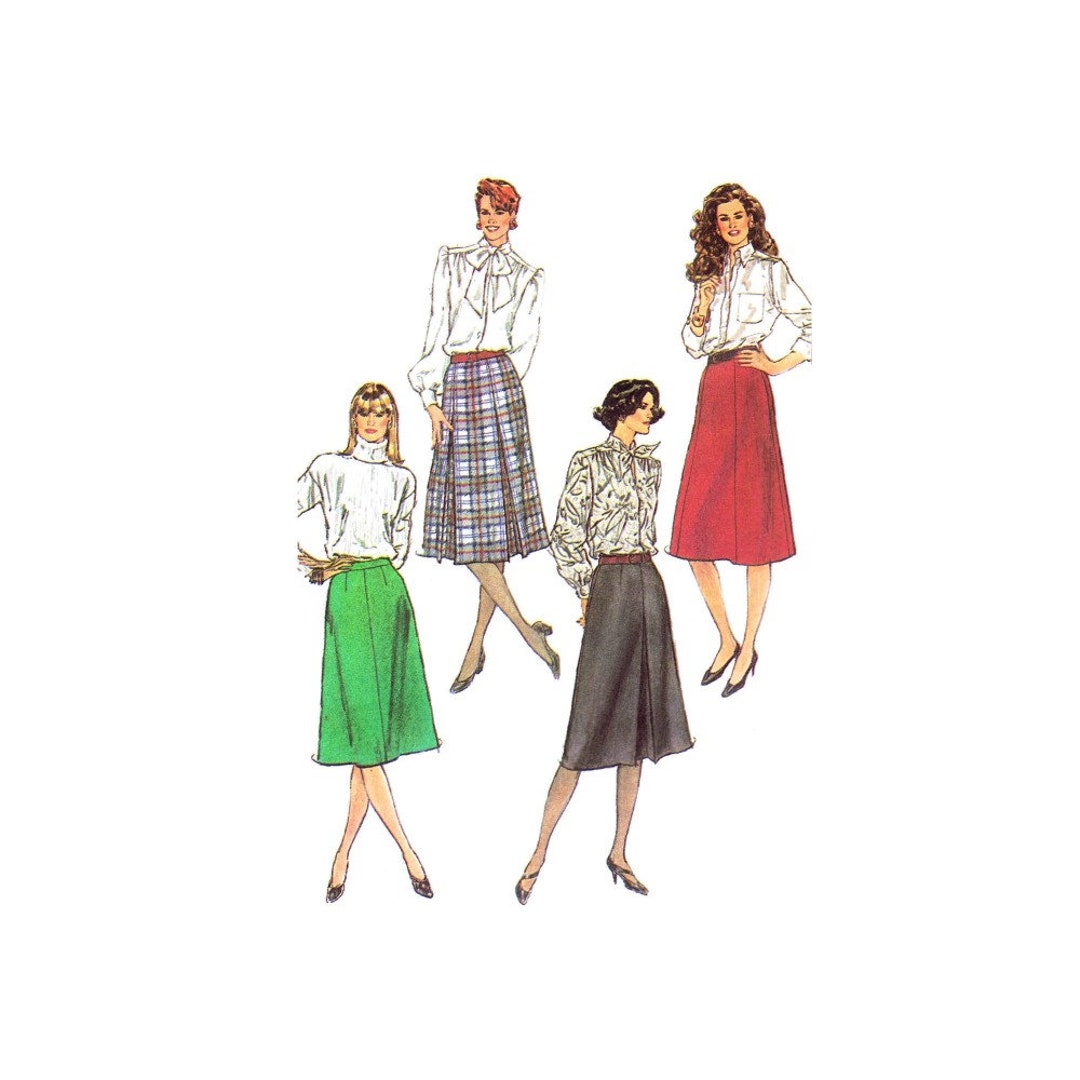 Misses Set of Skirts Back Zipper Box Pleats Flared and Gored