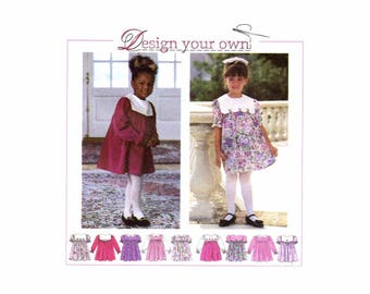 Little Girls Full Skirt Dress Simplicity 9376 Sewing Pattern Size 2 - 3 - 4 UNCUT