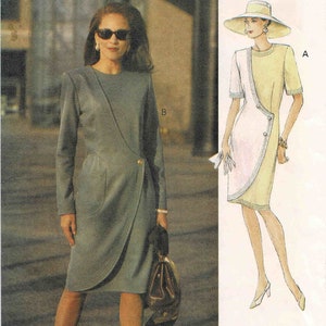 Misses Semi-Fitted Asymmetrical Tapered Dress Vogue 8719 Vintage Sewing Pattern Size 6 - 8 - 10 Bust 30 1/2 - 31 1/2 - 32 1/2 UNCUT