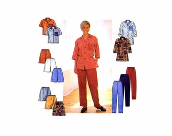 Misses Blouse Pants Shorts Simplicity 7585 Sewing Pattern Full Figure Size 18 - 20 - 22 Bust 40 - 42 - 44 UNCUT