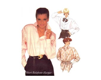 Misses Shirts Shari Belafonte-Harper McCalls 2079 Vintage Sewing Pattern Size 6 - Size 8 - Size 12 -Size 14 UNCUT