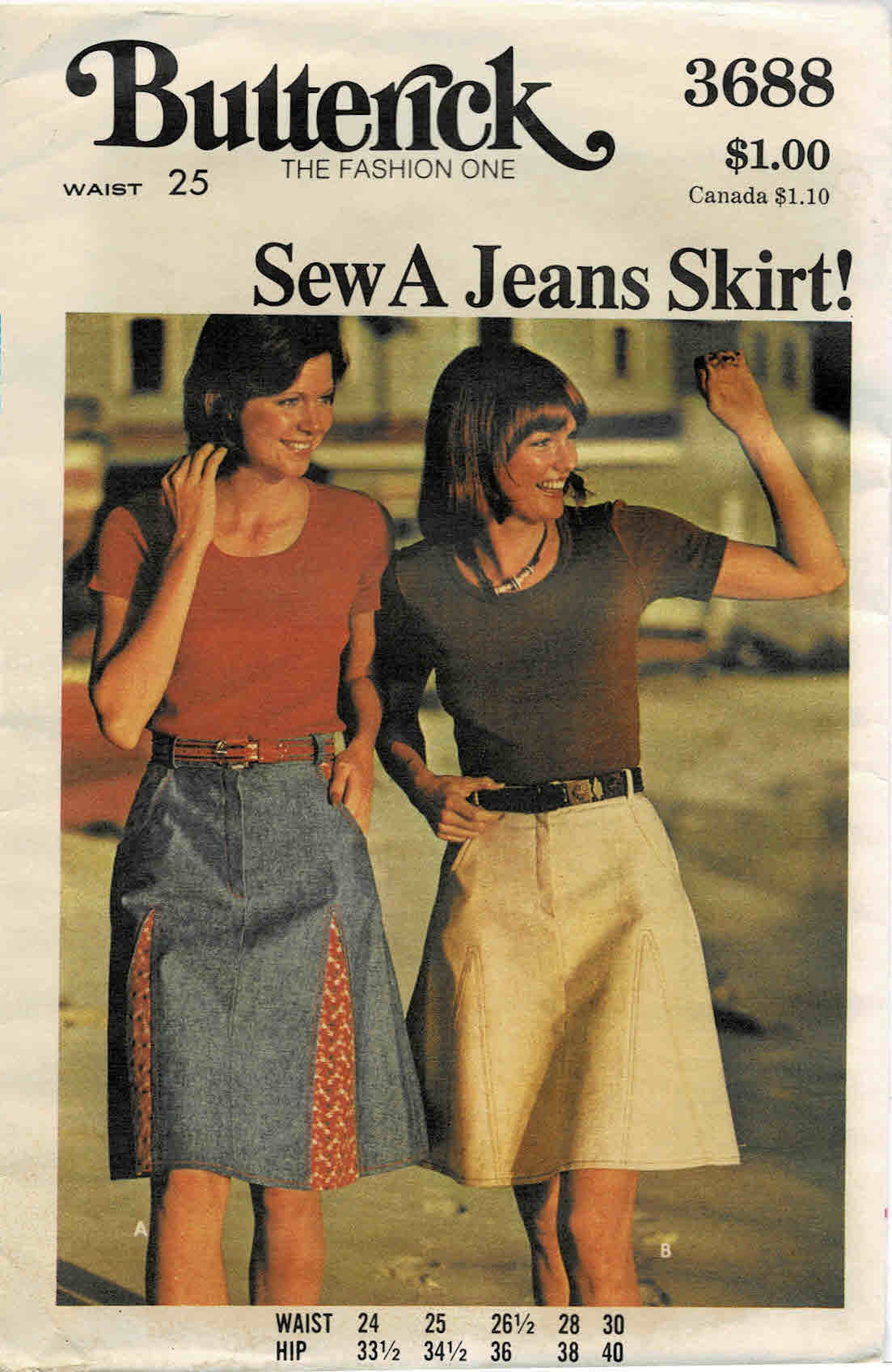 Patron De Couture Butterick 3321 Vintage Années 70 – Pull, Jupe, Pantalon Jambes Larges – Taille 12 Manquante