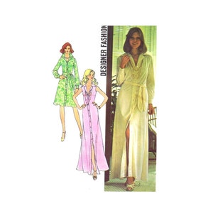 1970s Misses Shirtdress Designer Fashion Short or Ankle Length Dress Simplicity 6894 Vintage Sewing Pattern Size 12 Bust 34 UNCUT