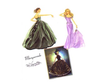 Couturier Doll Clothes for 15 1/2 Inch Dolls Evening Gowns Masquerade Ball Outfit Simplicity 5709 Sewing Pattern UNCUT