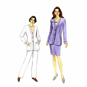 1990s Misses Jacket Skirt Pants Vogue 9177 Vintage Sewing Pattern Size 8 - 10 - 12 Bust 31 1/2 - 32 1/2 - 34 UNCUT